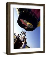 Hot Air Balloon Being Prepared for Lift Off. Hudson Valley, New York, New York, USA-Paul Sutton-Framed Photographic Print