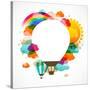 Hot Air Balloon, Colorful Abstract Vector Background-Marish-Stretched Canvas