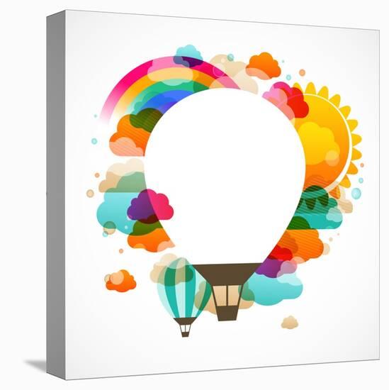 Hot Air Balloon, Colorful Abstract Vector Background-Marish-Stretched Canvas