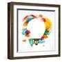 Hot Air Balloon, Colorful Abstract Vector Background-Marish-Framed Art Print