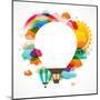 Hot Air Balloon, Colorful Abstract Vector Background-Marish-Mounted Art Print