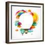 Hot Air Balloon, Colorful Abstract Vector Background-Marish-Framed Art Print