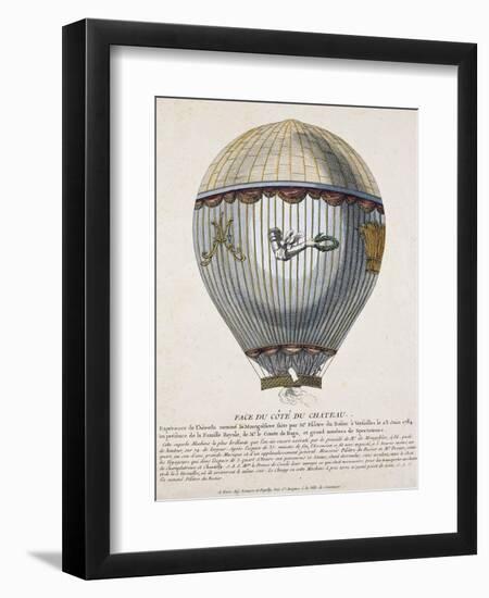 Hot Air Balloon Experiment Carried Out by Aviation Pioneer-null-Framed Premium Giclee Print