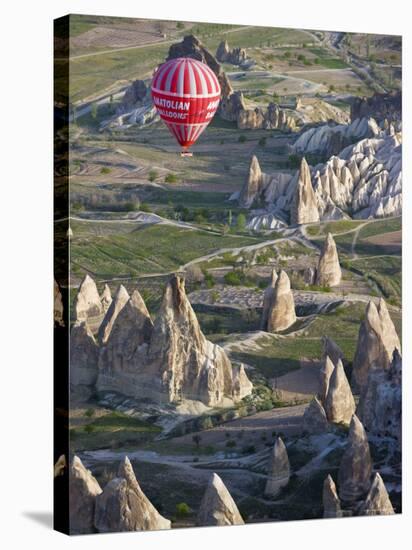 Hot Air Balloon Flight over Volcanic Tufa Rock Formations, Goreme, Cappadocia, Anatolia, Turkey-Gavin Hellier-Stretched Canvas