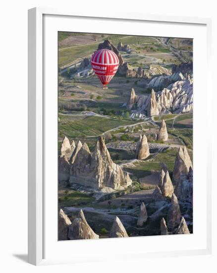 Hot Air Balloon Flight over Volcanic Tufa Rock Formations, Goreme, Cappadocia, Anatolia, Turkey-Gavin Hellier-Framed Photographic Print