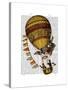 Hot Air Balloon Gold with Flags-Fab Funky-Stretched Canvas