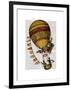 Hot Air Balloon Gold with Flags-Fab Funky-Framed Art Print