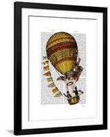 Hot Air Balloon Gold with Flags-Fab Funky-Framed Art Print