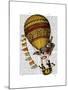 Hot Air Balloon Gold with Flags-Fab Funky-Mounted Art Print