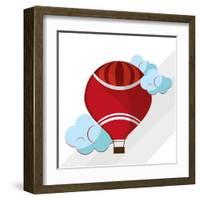 Hot Air Balloon Graphic , Vector Illustration-Jemastock-Framed Art Print