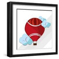 Hot Air Balloon Graphic , Vector Illustration-Jemastock-Framed Art Print