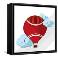 Hot Air Balloon Graphic , Vector Illustration-Jemastock-Framed Stretched Canvas