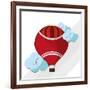 Hot Air Balloon Graphic , Vector Illustration-Jemastock-Framed Art Print
