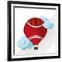 Hot Air Balloon Graphic , Vector Illustration-Jemastock-Framed Art Print
