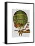 Hot Air Balloon Green-Fab Funky-Framed Stretched Canvas