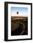 Hot Air Balloon Hovers over the Winding Mara River in the Masai Mara Reserve (Kenya)-Paul Banton-Framed Photographic Print