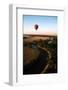 Hot Air Balloon Hovers over the Winding Mara River in the Masai Mara Reserve (Kenya)-Paul Banton-Framed Photographic Print