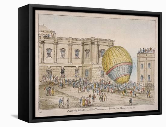 Hot Air Balloon in the Courtyard of Burlington House, Piccadilly, Westminster, London, 1814-James Gillray-Framed Stretched Canvas