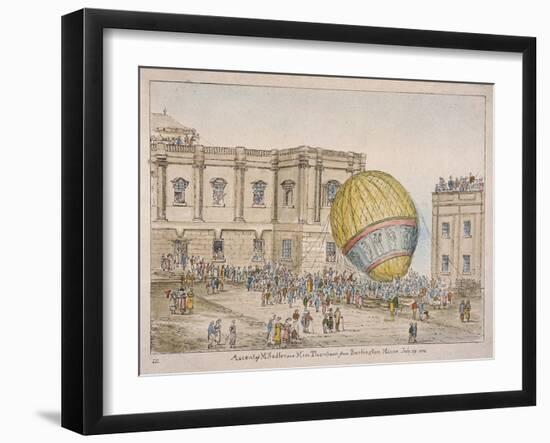 Hot Air Balloon in the Courtyard of Burlington House, Piccadilly, Westminster, London, 1814-James Gillray-Framed Giclee Print