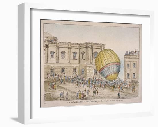 Hot Air Balloon in the Courtyard of Burlington House, Piccadilly, Westminster, London, 1814-James Gillray-Framed Giclee Print