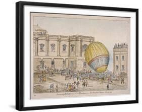 Hot Air Balloon in the Courtyard of Burlington House, Piccadilly, Westminster, London, 1814-James Gillray-Framed Giclee Print