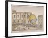 Hot Air Balloon in the Courtyard of Burlington House, Piccadilly, Westminster, London, 1814-James Gillray-Framed Giclee Print