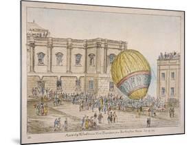 Hot Air Balloon in the Courtyard of Burlington House, Piccadilly, Westminster, London, 1814-James Gillray-Mounted Giclee Print