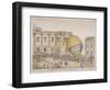 Hot Air Balloon in the Courtyard of Burlington House, Piccadilly, Westminster, London, 1814-James Gillray-Framed Premium Giclee Print