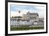 Hot-air balloon in the sky above the castle, Amboise, UNESCO World Heritage Site, Indre-et-Loire, L-Francesco Vaninetti-Framed Photographic Print