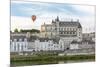 Hot-air balloon in the sky above the castle, Amboise, UNESCO World Heritage Site, Indre-et-Loire, L-Francesco Vaninetti-Mounted Photographic Print