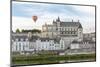 Hot-air balloon in the sky above the castle, Amboise, UNESCO World Heritage Site, Indre-et-Loire, L-Francesco Vaninetti-Mounted Photographic Print