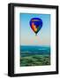 Hot air balloon over Auburns farmland, Washington State, USA-Laura Grier-Framed Photographic Print