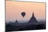 Hot Air Balloon over Temples on a Misty Morning at Dawn, Bagan (Pagan), Myanmar (Burma)-Stephen Studd-Mounted Photographic Print