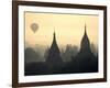 Hot Air Balloon over the Temple Complex of Pagan at Dawn, Burma-Brian McGilloway-Framed Photographic Print