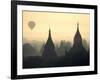 Hot Air Balloon over the Temple Complex of Pagan at Dawn, Burma-Brian McGilloway-Framed Photographic Print
