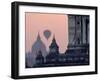 Hot Air Balloon over the Temple Complex of Pagan at Dawn, Burma-Brian McGilloway-Framed Photographic Print