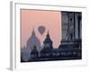 Hot Air Balloon over the Temple Complex of Pagan at Dawn, Burma-Brian McGilloway-Framed Photographic Print