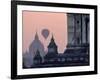 Hot Air Balloon over the Temple Complex of Pagan at Dawn, Burma-Brian McGilloway-Framed Photographic Print