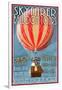 Hot Air Balloon Tours - Vintage Sign-Lantern Press-Framed Art Print