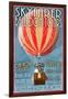 Hot Air Balloon Tours - Vintage Sign-Lantern Press-Framed Art Print