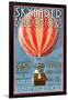 Hot Air Balloon Tours - Vintage Sign-Lantern Press-Framed Art Print