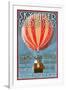 Hot Air Balloon Tours - Vintage Sign-Lantern Press-Framed Art Print