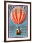 Hot Air Balloon Tours - Vintage Sign-Lantern Press-Framed Art Print