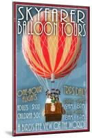 Hot Air Balloon Tours - Vintage Sign-Lantern Press-Mounted Art Print