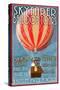 Hot Air Balloon Tours - Vintage Sign-Lantern Press-Stretched Canvas