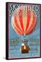 Hot Air Balloon Tours - Vintage Sign-Lantern Press-Framed Stretched Canvas