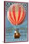 Hot Air Balloon Tours - Vintage Sign-Lantern Press-Stretched Canvas