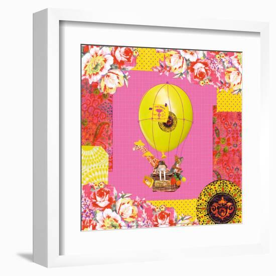 Hot-Air Balloon Trip-Mademoiselle Tralala-Framed Art Print