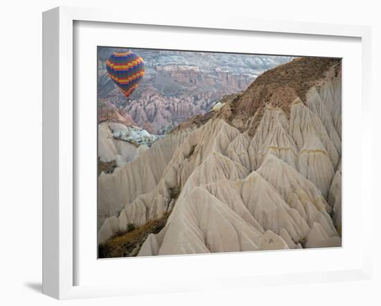 Hot Air Balloon View of the Landforms of Cappadoccia, Turkey-Darrell Gulin-Framed Photographic Print