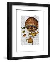 Hot Air Balloon with Flags-Fab Funky-Framed Art Print